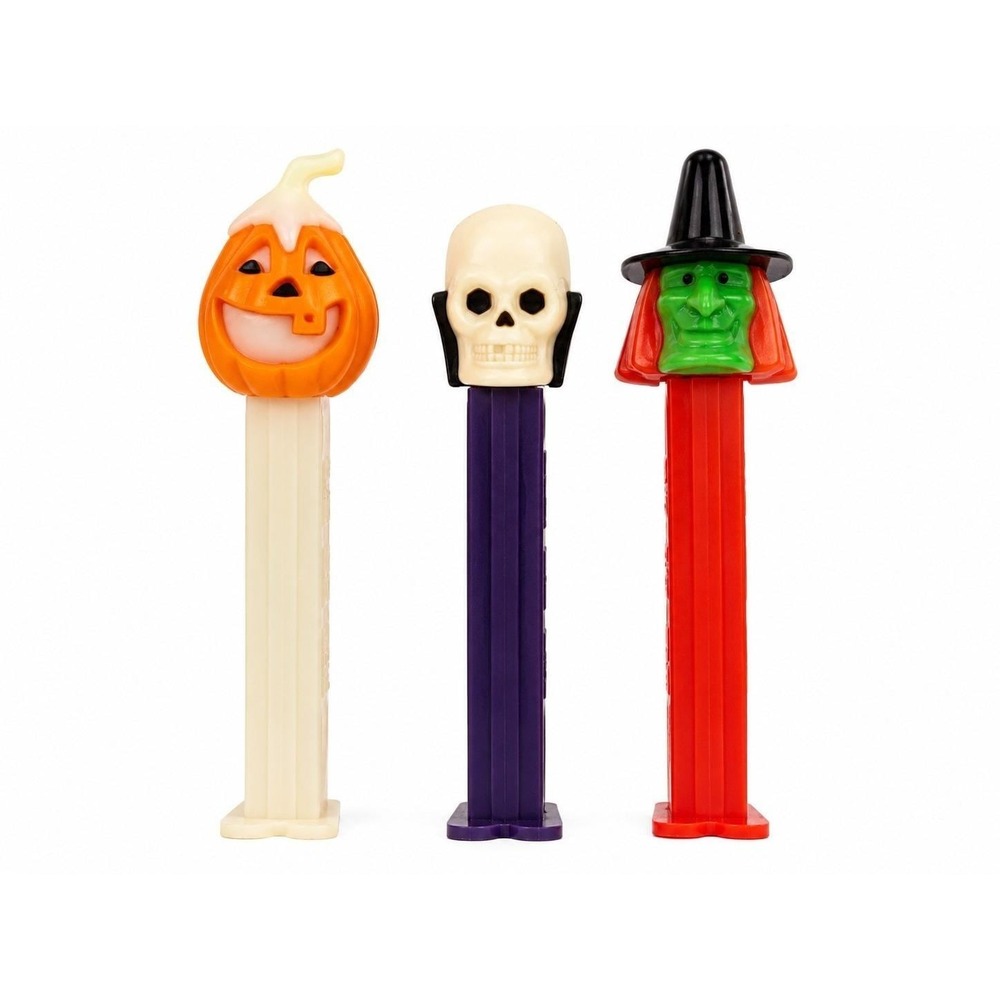 Vintage‎ PEZ Halloween Dispensers Lot of 3 Pumpkin Skull Witch Slovenia Hungary